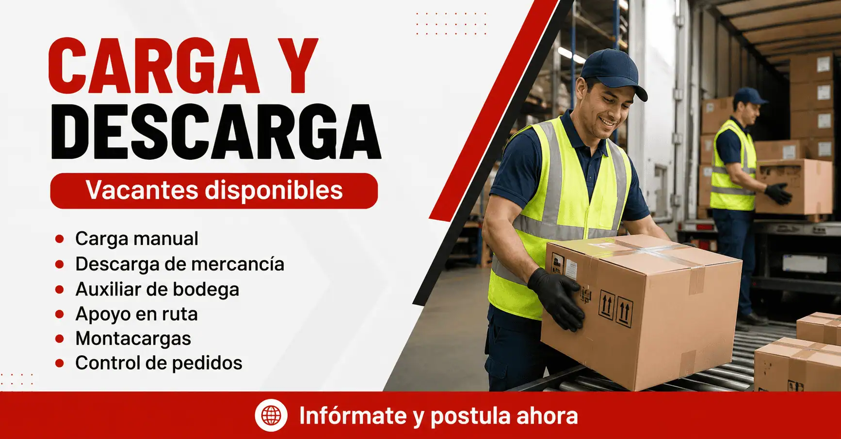 Vacantes de carga y descarga en centros de distribución