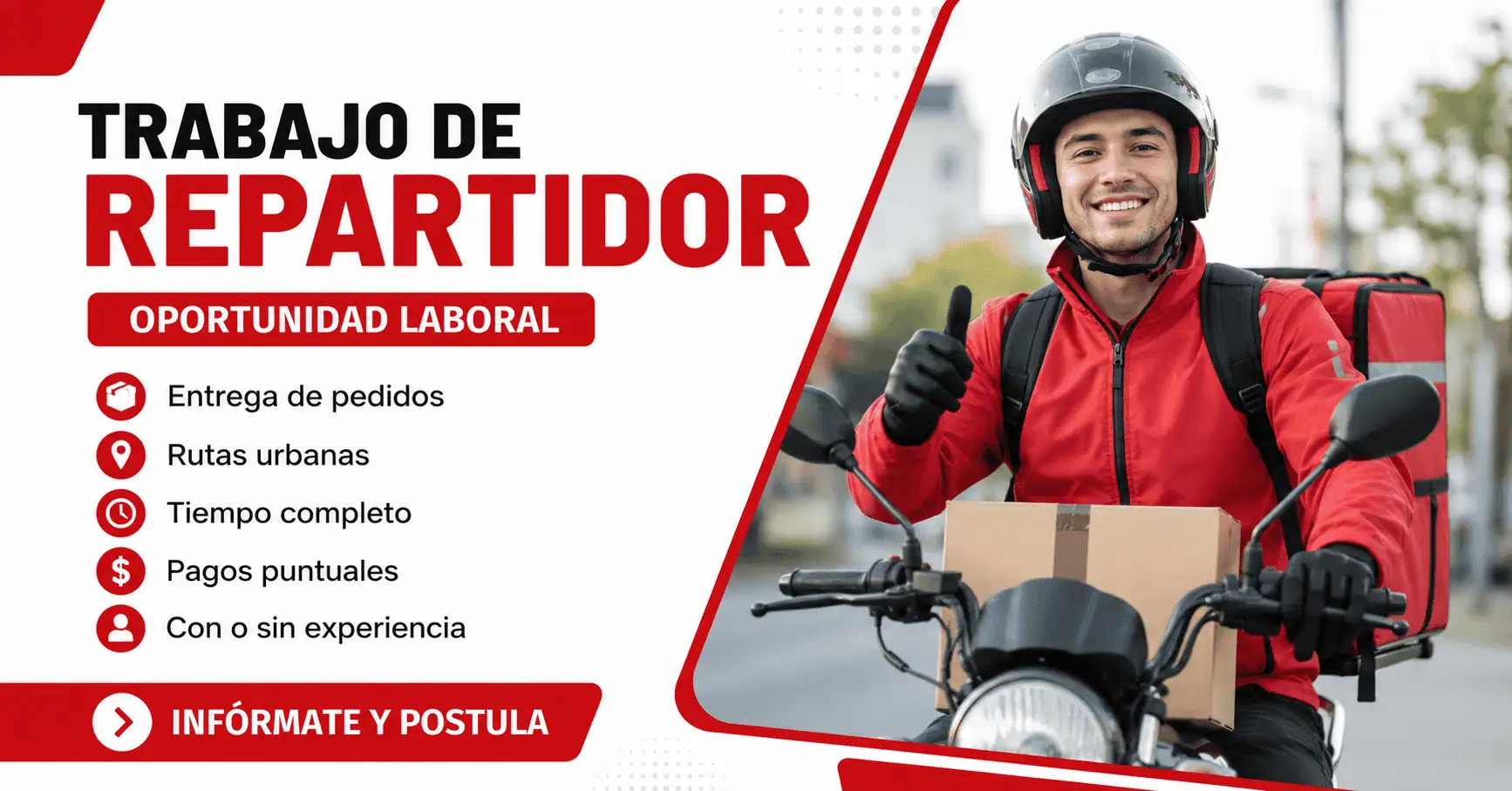 Trabajo de repartidor en aplicaciones y empresas de entrega