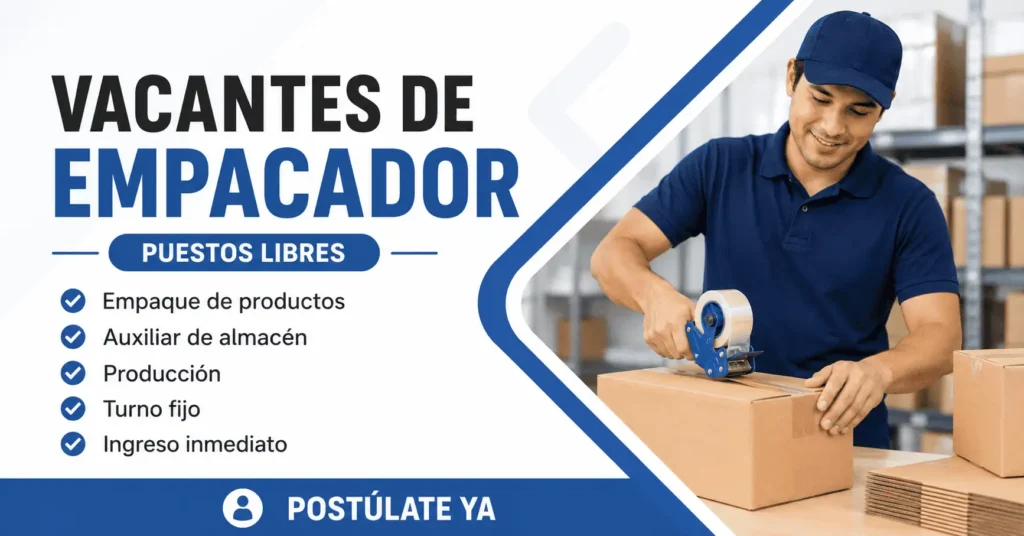 Vacantes de empacador para producción y comercio