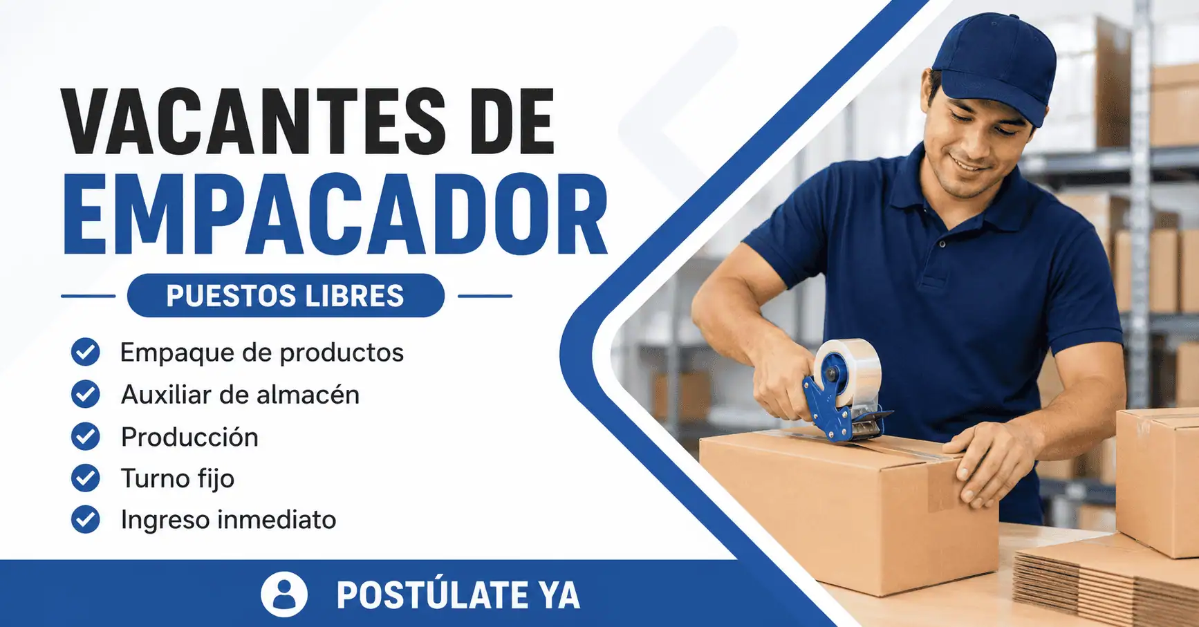 Vacantes de empacador para producción y comercio