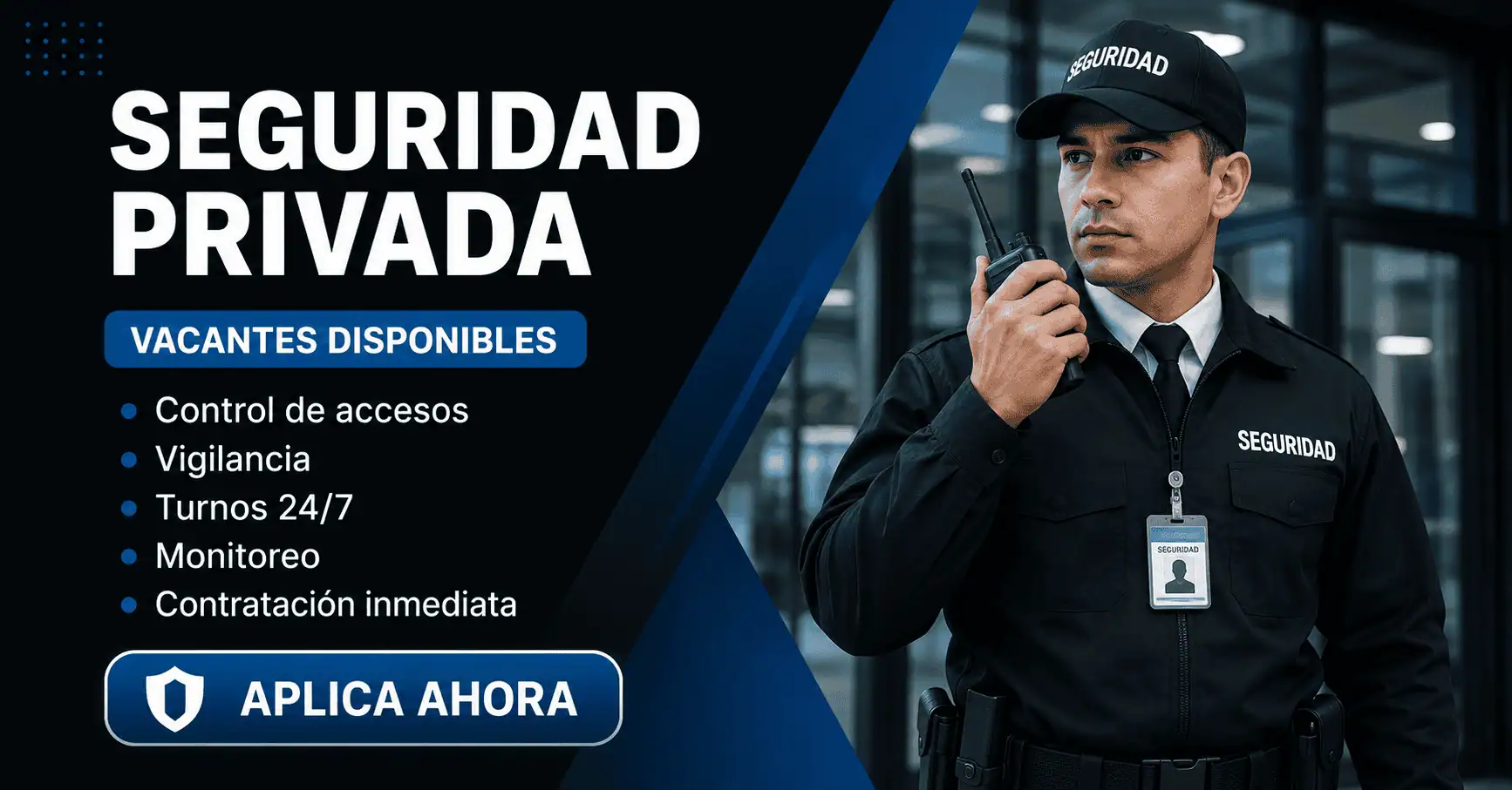 Trabajo en seguridad privada: vigilancia y control de acceso
