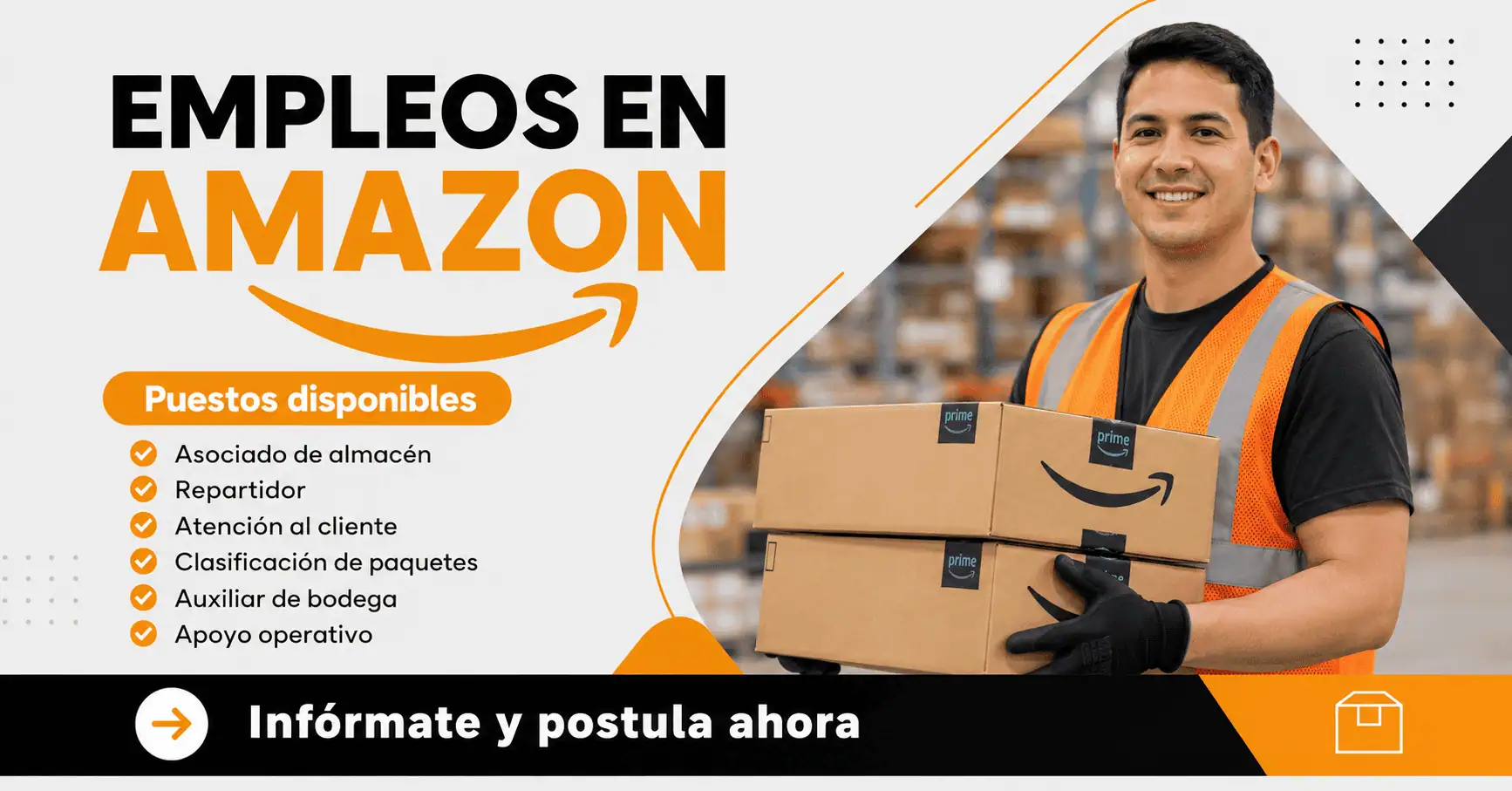 Empleos en Amazon: almacén, reparto y atención
