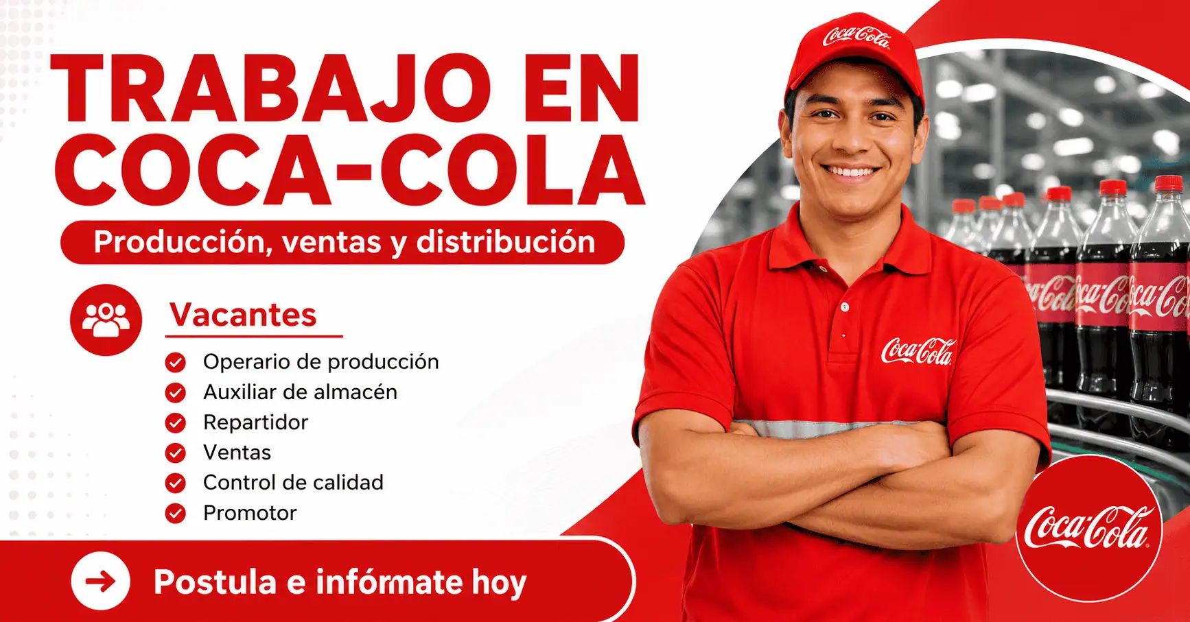 Trabajo en Coca-Cola: producción, ventas y distribución