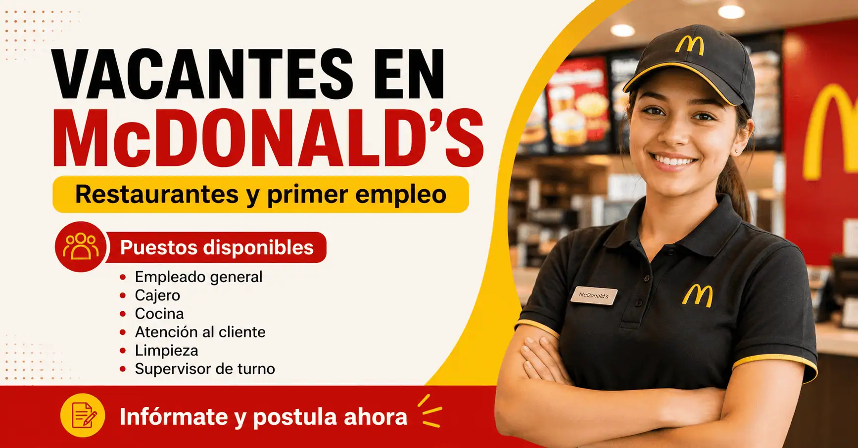 Vacantes en McDonald’s: restaurantes y primer empleo