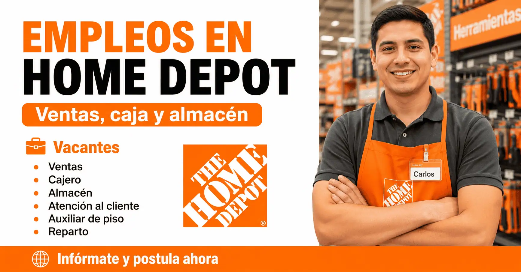 Empleos en Home Depot: ventas, caja y almacén